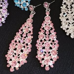 Fashion Pink Rhinestones Earrings